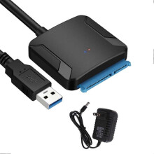 SATA-zu-USB-3.0-Adapterkabel mit 12V-Netzadapter SATA III Festplattenkonverter für 3,5/2,5 Zoll SSD HDD US-Stecker