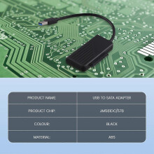 USB-zu-SATA-Adapter, Kabel, Stromadapter mit DC-Anschluss (unabhängiger Chip), externer Adapter für 2,5/3,5-Zoll-Festplatte