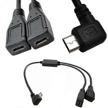 Micro USB 5-Pin-Y-Verteilerkabel, links-rechts Winkel, Ladegerät, Datenkabel