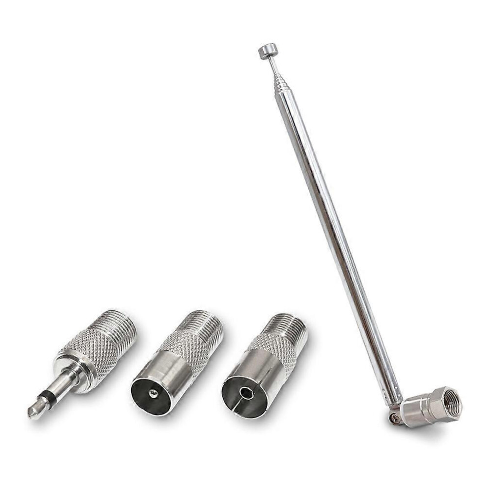 1Set Telescopic Fm Radio Antenna Rod Antenna 3.5Mm Adapter Mav Stereo Receiver F Type Male Plug 7 Sections Antenna 6935161824759