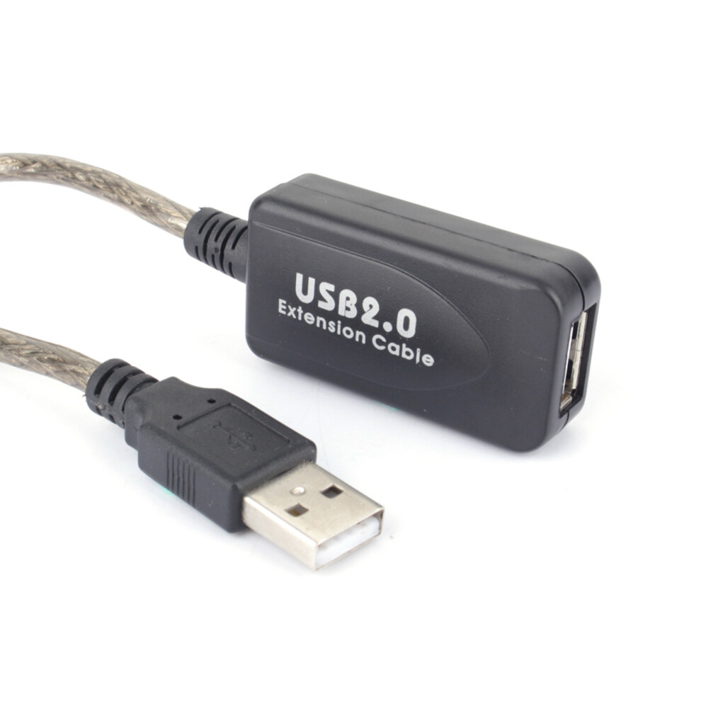20M Usb 2.0 Extension Cable Active Black 7340572405012