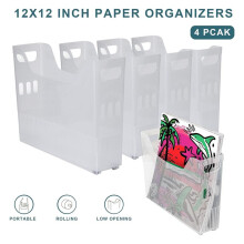 4 Piece 12 X 12 Inch Paper Storage, Scrapbook Paper Storage with Wheels, Scrapbook Paper Storage, 12 X 12 Inch Paper