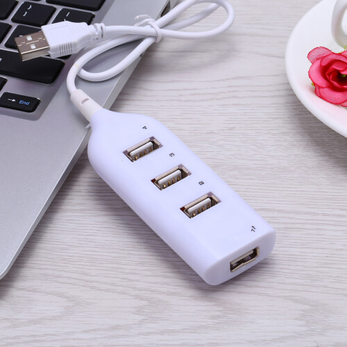Wired Micro USB 2.0 4-Port Splitter Hub Portable High-Speed Data Black Colour 1