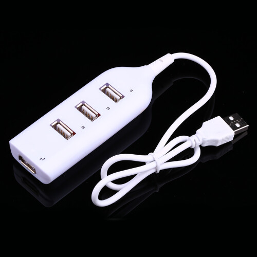 Wired Micro USB 2.0 4-Port Splitter Hub Portable High-Speed Data Black Colour
