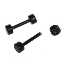 1 Paar Herren-Langhantel-Ohrstecker mit Ohrsteckern 3 mm Schwarz