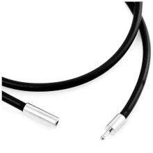 2mm breed huid touw ketting legering ketting Zwarte Silver Man lengte 51cm