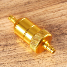 Motorcycle Gasoline Fuel Line Filter 1/4" 6mm CNC Aluminum Yellow