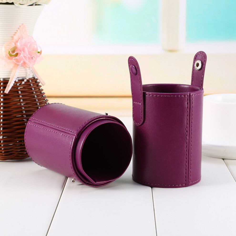 Purple Empty Portable Makeup Brush Case