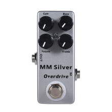 MOSKYAudio MM Silver Electric Guitar Overdrive Pedal, Full Metal Shell