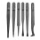 6PCS Precision Tweezer Set Plastic Anti Static Tool Kit Size 1/2/3/5/6/8 each one(Black) 1