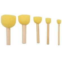 Packung mit 30 runden Schaumschwamm-Pinsel-Sets – Schablonenpinsel-Value-Pack – 5 verschiedene Größen – Ideal für Kinder: Basteln, Schablone