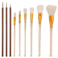 Conjunto de Pinceis de Vidrado para Cerâmica em Pack de 9 para Olaria, Pintura Acrílica, Aguarela e Pintura a Óleo - Conjunto de Pincéis Cer