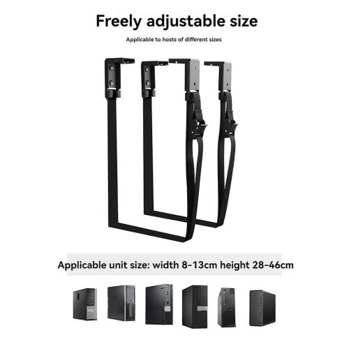 Adjustable PC Case Holder - Under Desk & Wall Mounted CPU Stand, Computer Mainframe Hanger, Host Box Bracket Rack 2