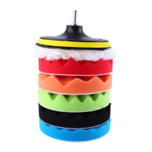 7Pcs 6" Car Polishing Waxing Buffing Pads Kit with M14 Drill Adapter