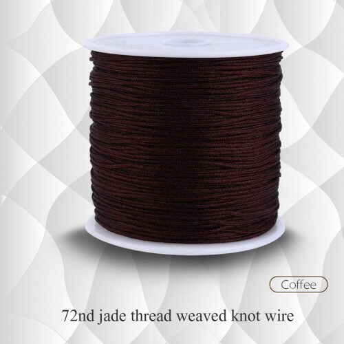 100M Nylon Knot Cord 0.8mm Coffee Macrame String for Jewelry Making