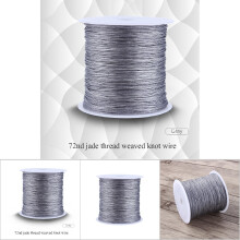 Nylon Rattail Cord 100M x 0.8mm Gray for Macrame Shamballa & Beading Projects
