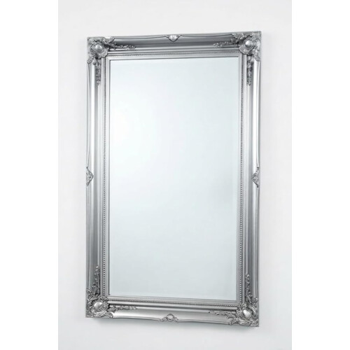 Silver Ornate Mirror Rustic French 90x60cm