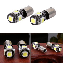 2pcs White Car Interior LED Decoder Lamp 5x3-Chip 5050SMD, 35mm