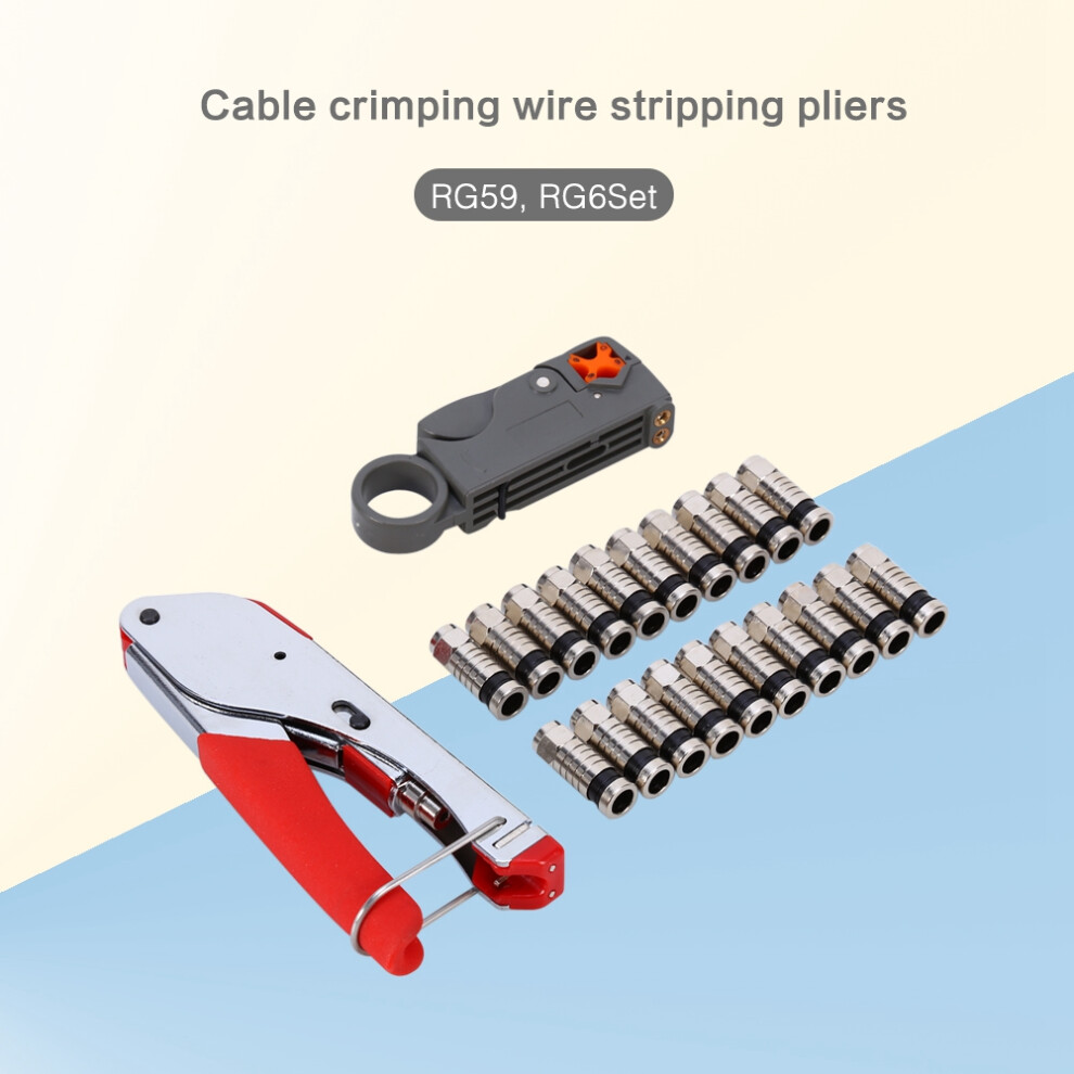 Rg59 Rg6 Coaxial Cable Compression Crimper Kit With Stripper, 143Mm 3591393103678