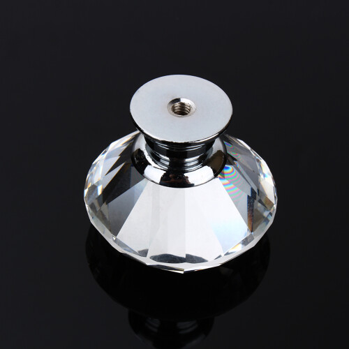 Diamant Griff Kristallglas 40mm für Möbel 2