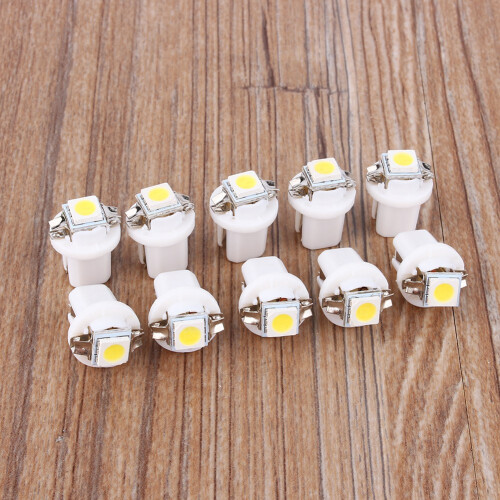 10 Pack T5 5050 1SMD LED Car Dashboard Side Indicator Light 12V