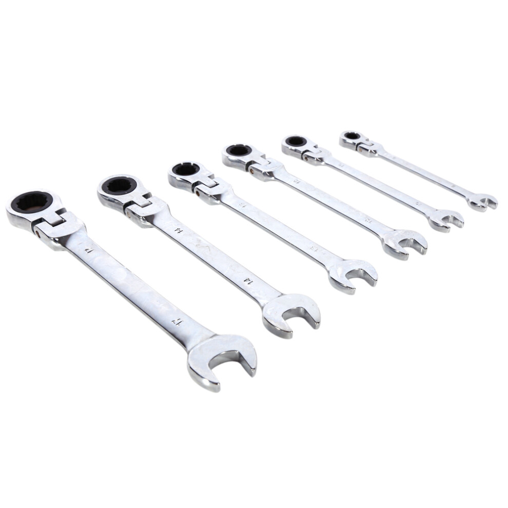 6Pcs Ratchet Wrench Set 8-17Mm Durable Carbon Steel Hand Tools 9331393015304