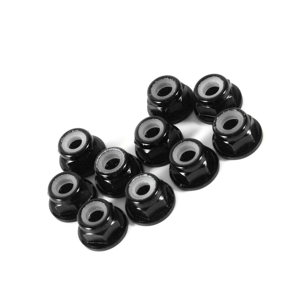 Flanged Aluminum M4 Nylon Insert Lock Nuts Set - Pack Of 10 7621393017425