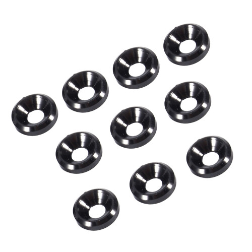 Aluminium M3 Countersunk Washers Gasket 10 Pack Black Anodized