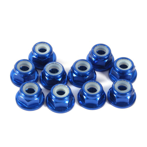 10Pcs M3 Nylon Insert Aluminum Lock Nuts Hex Self Locking Blue Fasteners 1