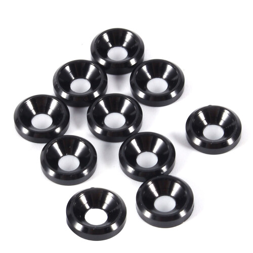 Aluminium M3 Countersunk Washers Gasket 10 Pack Black Anodized 1