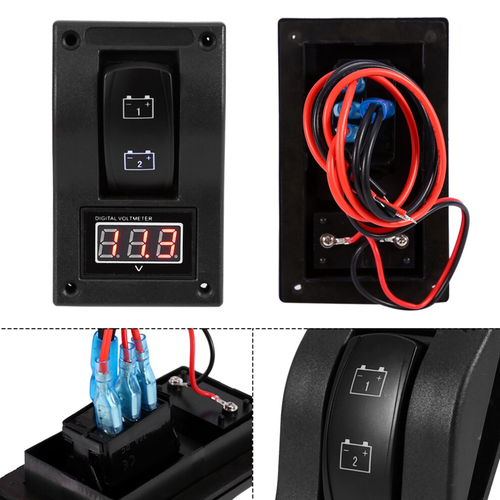 12V Dc Rocker Switch Panel With Voltmeter Marine 7293282886704