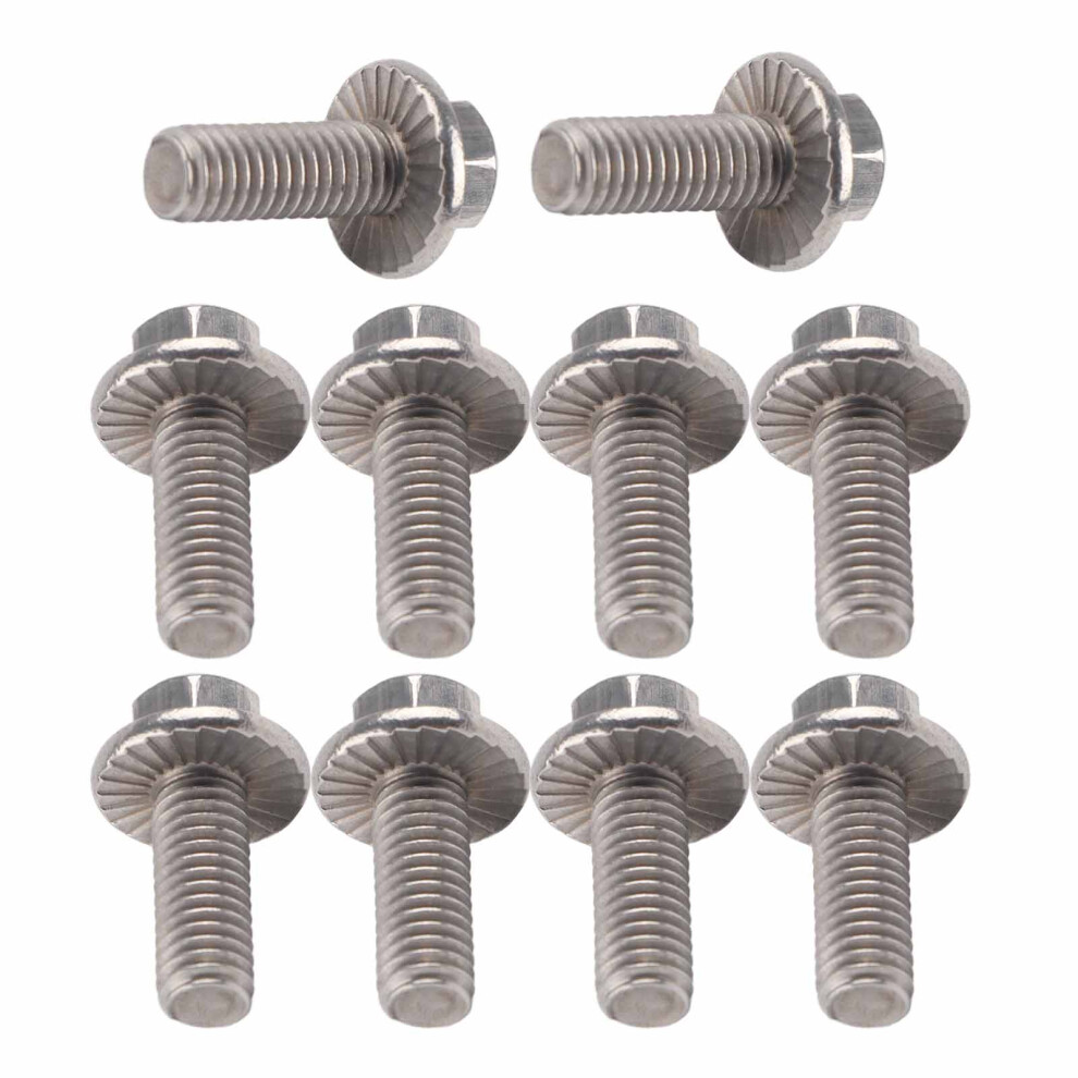M6 Stainless Steel Ss304 Hex Flange Screws Cap Washer Bolts Fastener 10Pcs 8781393110485