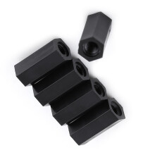 M3 Female Hex Spacer Standoff Black PA66 100Pcs M315 Threaded Components