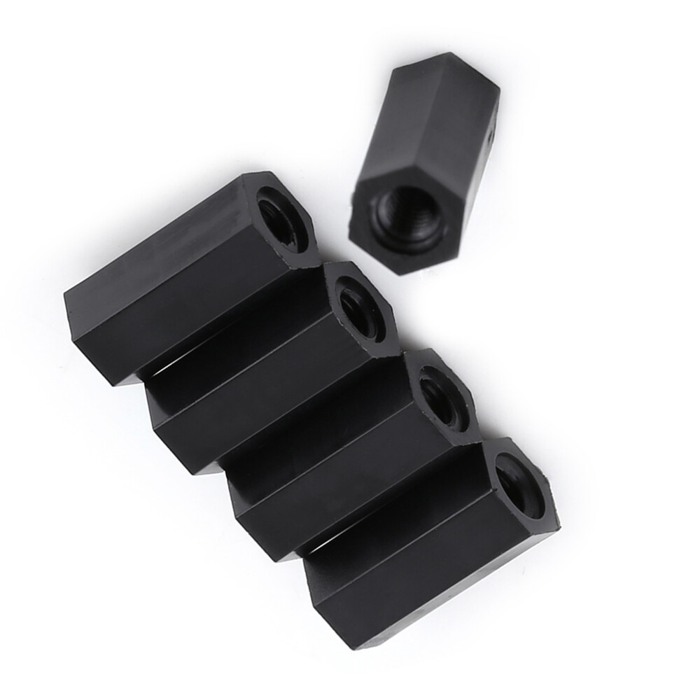 M3 Female Hex Spacer Standoff Black Pa66 100Pcs M315 Threaded Components 8421393018984