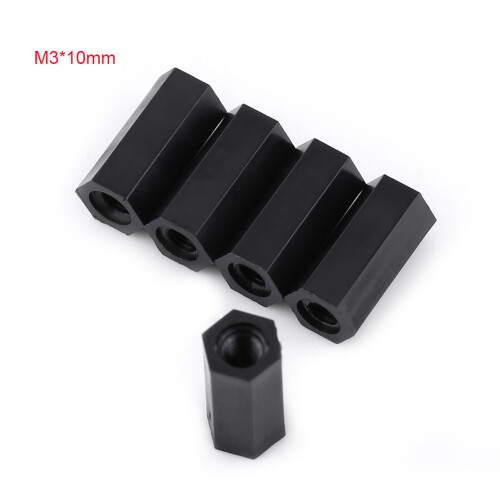 Black PA66 M3 Female Threaded Spacer 100 Pack M3x10 for Electronics Assembly 1