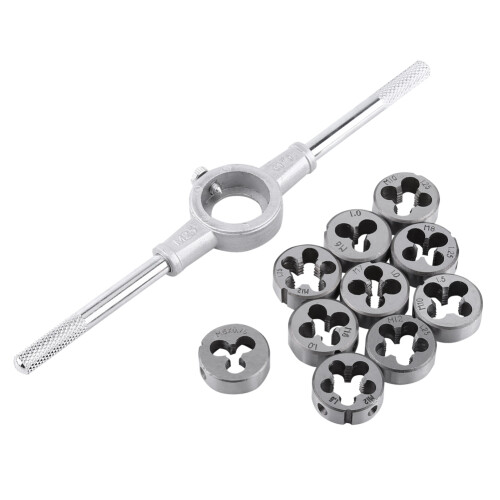 11PCS External Thread Cutting Kit Screw & Die Hand Tools for Home & Workshop AU 1