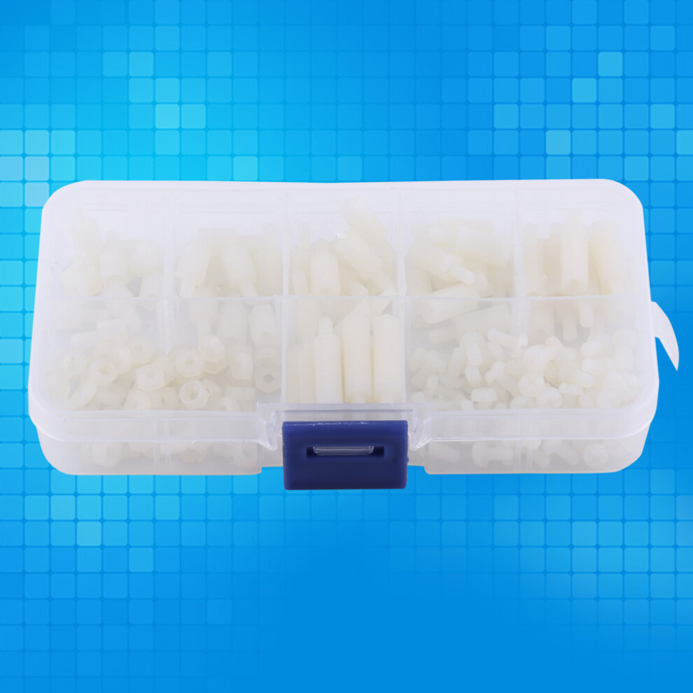 Nylon M3 Hex Standoff Kit 180Pcs White
