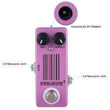 MP-51 Spring Reverb Pedal, Compact 9.4cm, Low Noise & True Bypass