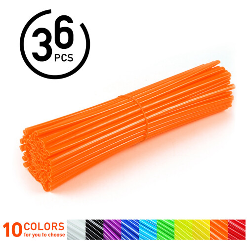 36pcs Motorcycle Spoke Protector Wraps Off-Road Orange 17cm Durable 2