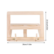 Multi-Functional Wooden Book & Cookbook Stand Adjustable 30x23.5cm