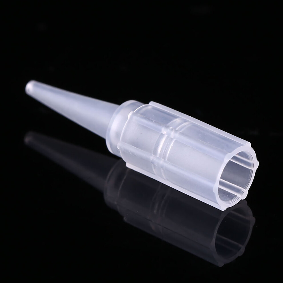 100pc Disposable Tattoo Needle Caps 1R Round Microblading Tips - Transparent