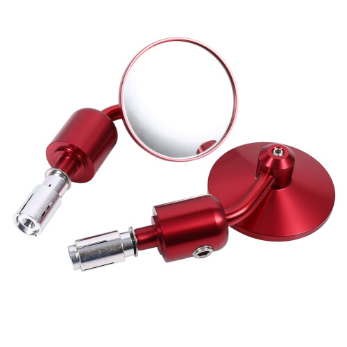 7/8" Aluminum Round Handlebar Bar End Mirrors Set – Multiple Colors 2