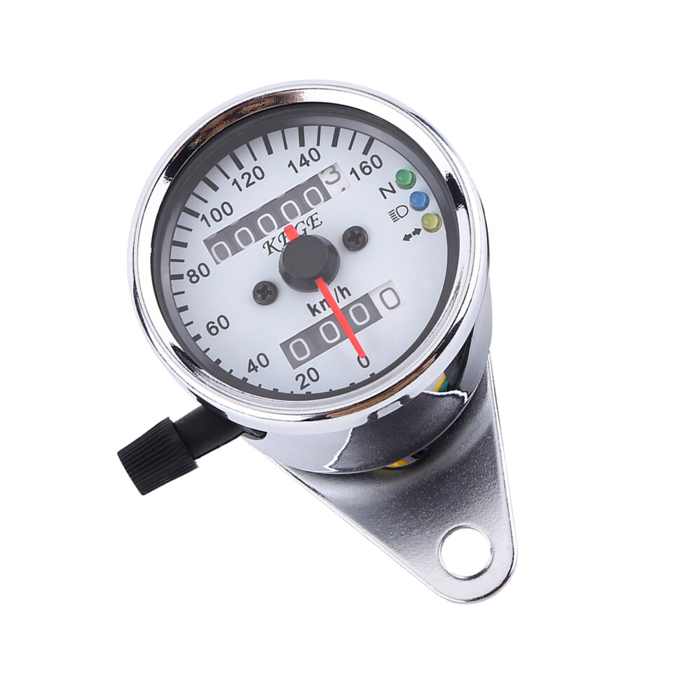 Motorcycle Speedometer Signal Km/H Universal Odometer Gauge Silver 4641393025056