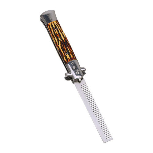 Spring Folding Switchblade Comb with Wide Teeth, 22.5cm, 4 Colors 1