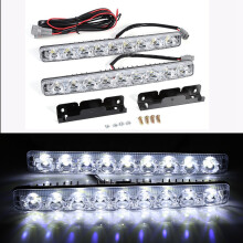 2pcs White 9-LED Car DRL Fog Lights 25.5x2.5x4cm Waterproof