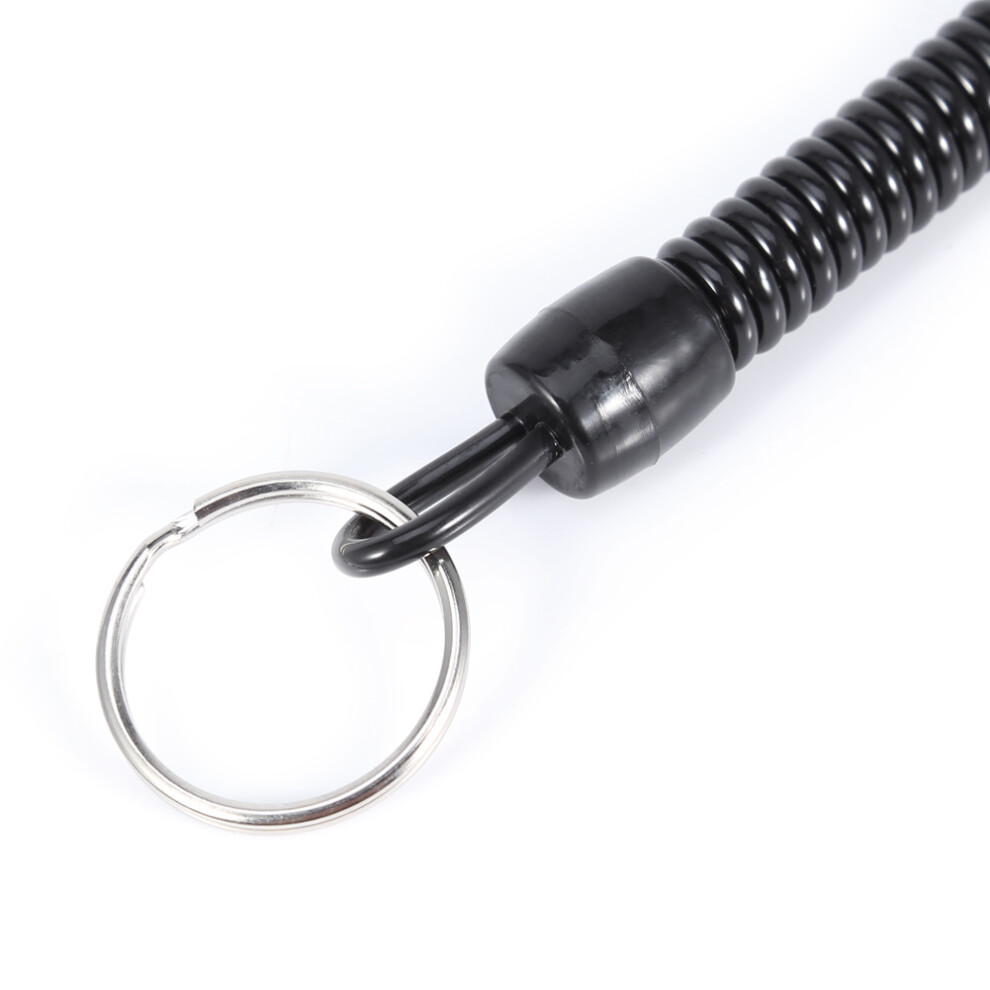 5Pcs Retractable Fishing Lanyards With Buckle, Black, Blue, Red 8701393025848