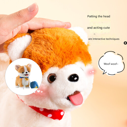 Interactive Electric Licking Dog Plush Toy with Touch Sensor-10 1