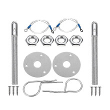 Kit de Trava de Ferrolho Universal do Capô do Capô Kit de Liga de Liga Prateada para Carro Desportivo de Corrida
