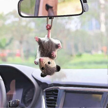 Opossum-Auto-Anhänger, handgemachtes gestricktes Opossum-Auto-Anhänger, niedliche Opossum-Auto-Dekoration Rückspiegel-Zubehör, Opossum-Liebh