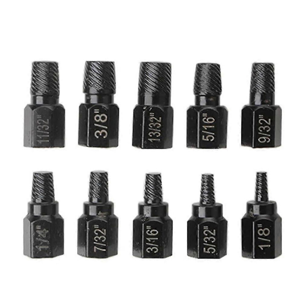 10Pcs Screw Extractor Kit Screw Remover Set Metal Easy Out Drill Bits Broken Bolt Stud Remover Multi-Spline 6935161831801